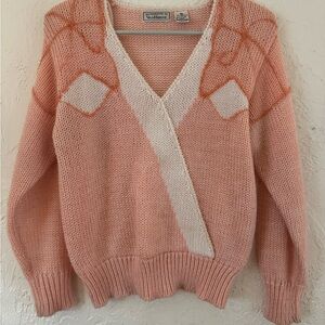 80’s Vintage Charlotte VanHorne Pink and White Women's Sweater